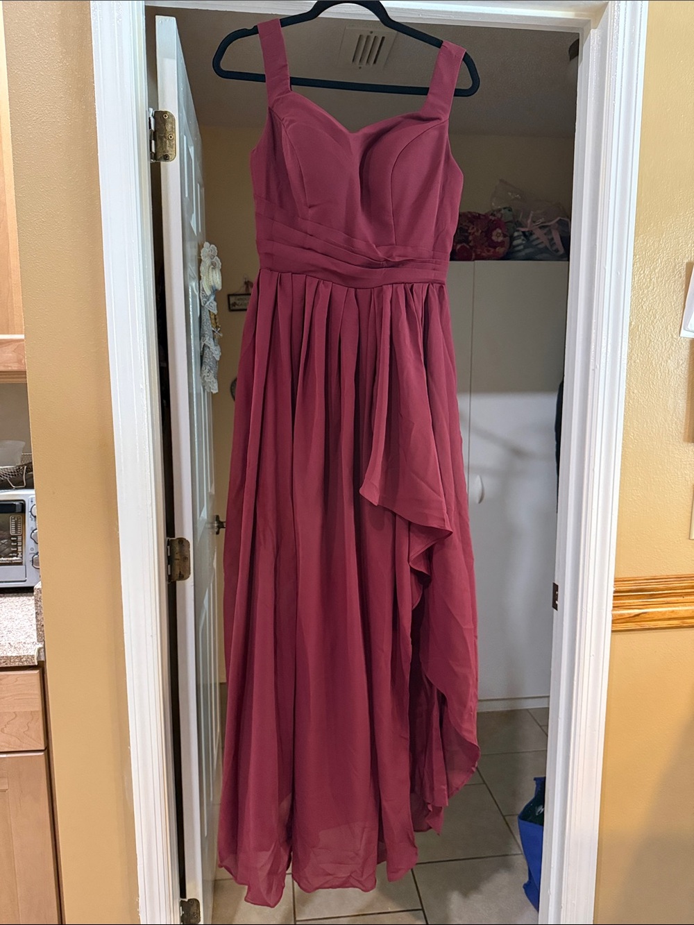 Elegant Women's Sleeveless Chiffon Maxi Dress in Dusty Rose- bridesmaid dress